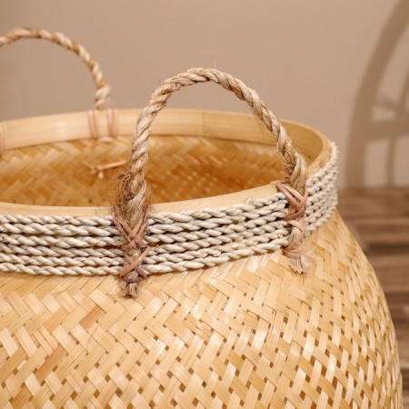 Wicker basket, from bamboo 40x40x40 cm-6