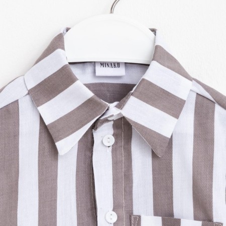 Minaku boy: Cotton Collection, brown/white color, height 98 cm-7