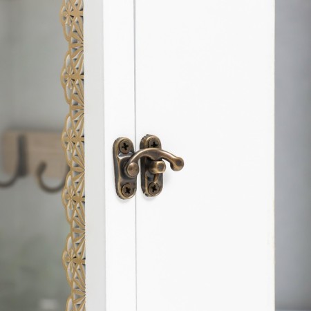 Klyuchnitsa tree 7 hooks "House. Patterns. Key" White with gold 22x8x30 cm-2