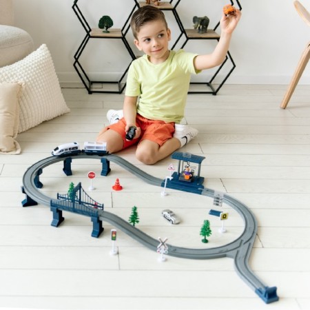 Railway for children "My city", 63 subjects, blue-2