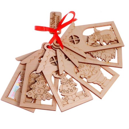 Wooden coloring "huts"-1