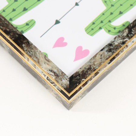Photo frame Plastic 13x18 cm "Marmoter with a gold frame" 15x20 cm-2