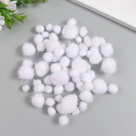 Decor for creativity "Pomponchiki. Snow White with tinsel" set 100 pcs
