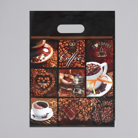 Coffee package, polyethylene with a cut pen, 60 μm 31x40 cm