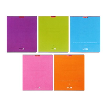 Notebook of 12 sheets in the Erichkrause "MC-7" line, covered cardboard cover, OFSET block 100% whiteness, mix-8