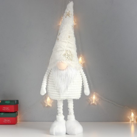 Interior doll "Santa Claus in a white cap with gold" sliding 80x22x14 cm