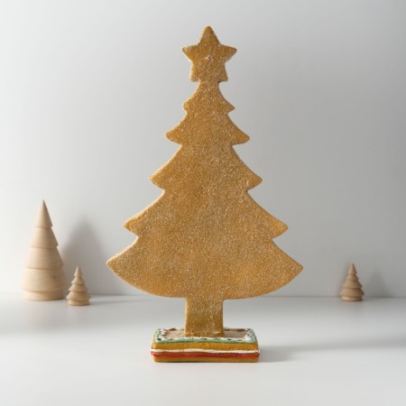 Polystone souvenir "Herringbone Christmas tree with glaze patterns" 18.5x7x30.5 cm-4