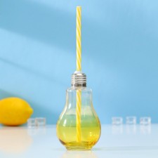 A glass glass for a cocktail shall “light bulb”, 250 ml, with a tube, unscrewing lid, color mix