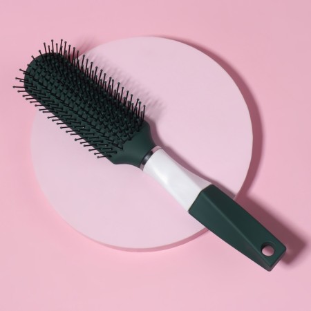 The comb massage, rubberized handle, 4 × 23 cm, green/white color-1