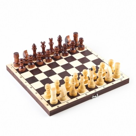 Handwheel chess, 29 x 29 x 4.3 cm, dark board, Figures Lac-1