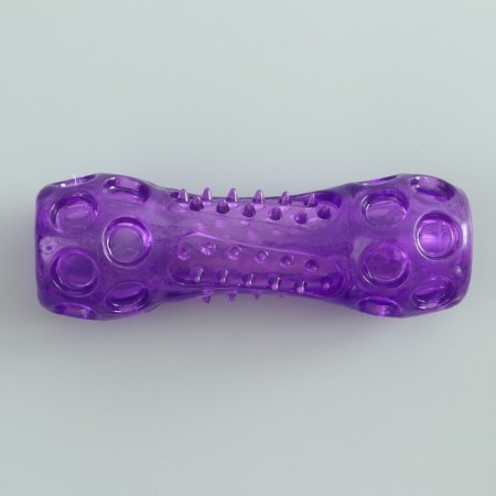 A toy-stick made of thermoplastic rubber with a drowned squeak, purple-1