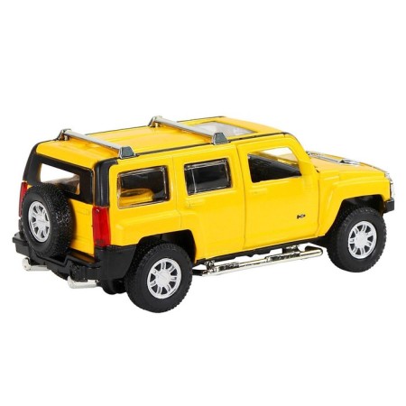 Metal machine Hummer h3 1:32 Color yellow inertia, light and sound effects, doors open-4