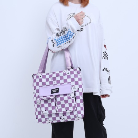 Шопер на молнии, цвет сиреневый-6