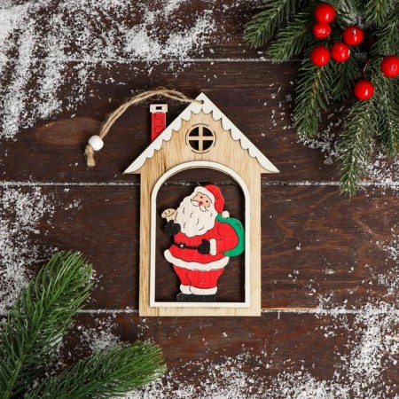 Christmas tree decoration "Favorite New Year's friends, in a hut" 11.5x16.5 cm, mix-1