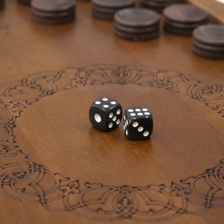 Carved backgammon "Ivanovo Eastern", from the Buka array, 59 x 59 cm-4