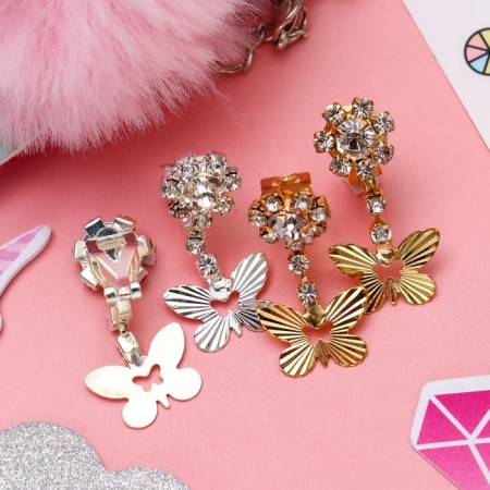 Clips "Chosenka" Princess, butterflies with a flower, color mix-1