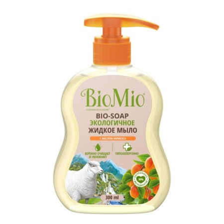 Ecological liquid soap with BIOMIO apricot oil. Bio-iAP, 300 ml-1