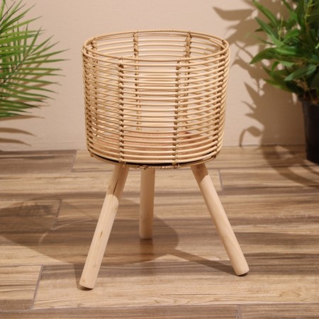 A set of wicker pots, 3 pcs, height 44x44x56 cm-4