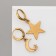 Earrings "Night" crescent and stars, color black gold