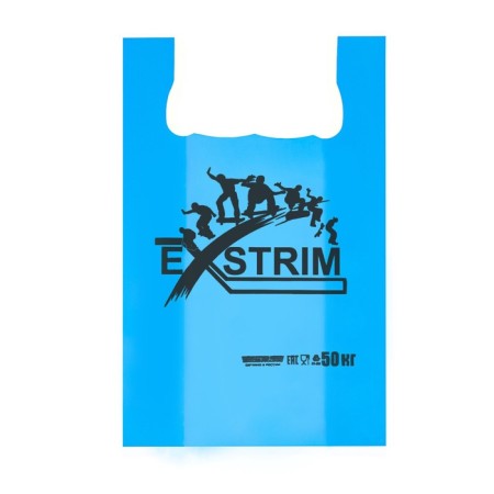 T -shirt package, polyethylene "extreme", blue, 35 x 55, 21 μm, set 50 pcs