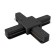 Connector X-shaped for the Technical tra001CX-11B, 11x11x2.3 cm, black color, black
