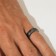 Ring "Night" for hematite, rounded, black color, size 17