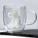 Glass mug with double walls "Raccoon", 300 ml