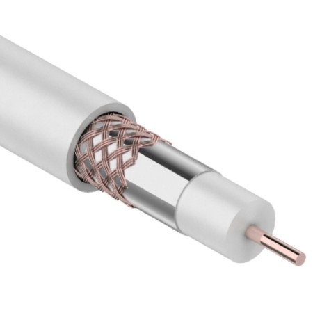 Cooperation cable RG-6U, 75m, Cu/Al/Cu, 48%, 100m, Indoor, white ProConnect