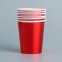 Paper cup, set 6 pcs., Red color