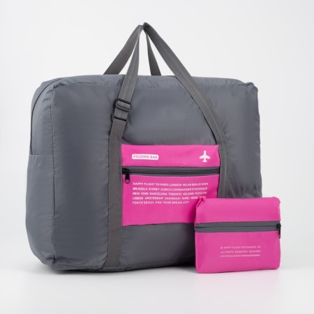 Board Road on a zipper, folding in a cosmetic bag, outer pocket, gray/pink color
