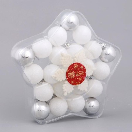 Set of jewelry plastic 24 pcs "Snowflake" silver white-1