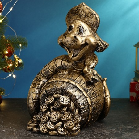 Piggy bank "Vasilisa Snake" Black Gold, 30x20x25cm