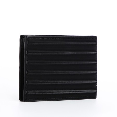 Male purse without fastening, for bills, for cards, black color-1