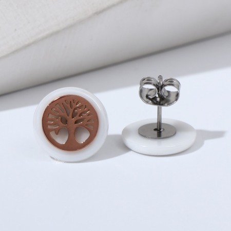 Caramics "Tree of Life" Color White in Gold-1