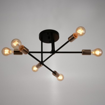 Chandelier 2232/6 E27 40W black and gold 60x60x21 cm Bayerlux-1