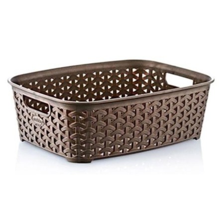 Hobbylife Rattan basket, size m, with handles, 19.5x26x9 cm, color mix-4