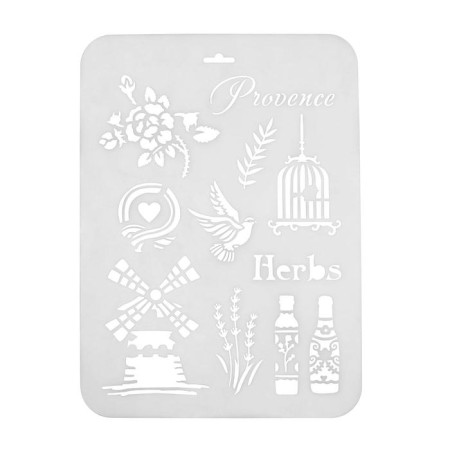 Plastic stencil "Provence" 31 cm x22 cm-3
