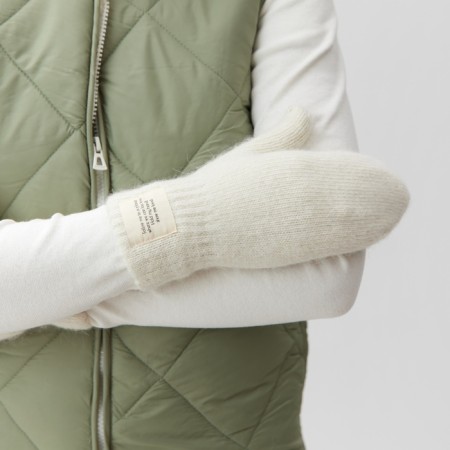 Women's mittens MIST with rabbit wool, rr 22 cm, col. lactic-1