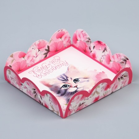 Cookie box, confectionery packaging with PVC lid, “kitten”, 10.5 x 10.5 x 3 cm-3