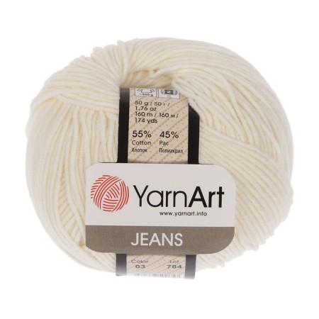 Yarn "jeans" 55% cotton, 45% acrylic 160m/50g (03 milk)-3