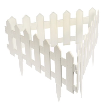 Decorative fence, 30 × 196 cm, 4 sections, plastic, white, "front garden"-8