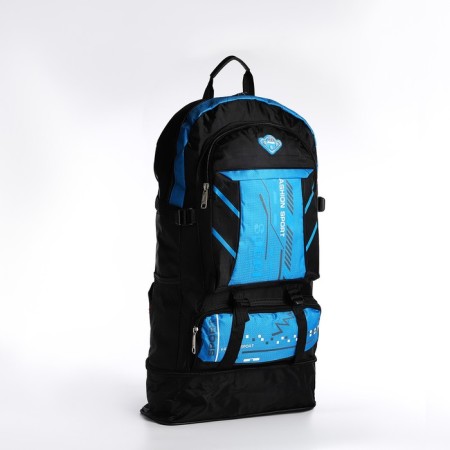 A backpack with a lightning with an increase, 65l, 4 external pockets, blue color-3