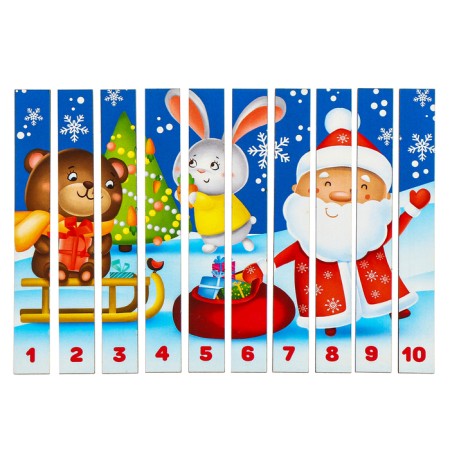 New Year's puzzle. Logic sticks "Funny New Year"-5