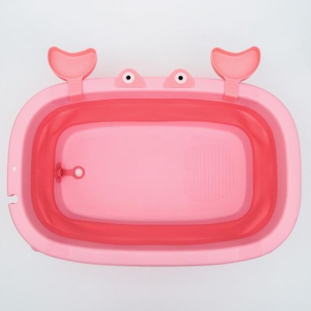 Children's folding bath with drain, "crab", 67 cm., Pink color-1