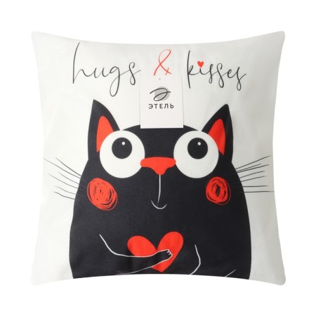 Pillowcase decorative Etheel "cat" 40x40 cm, polyester, velor-4