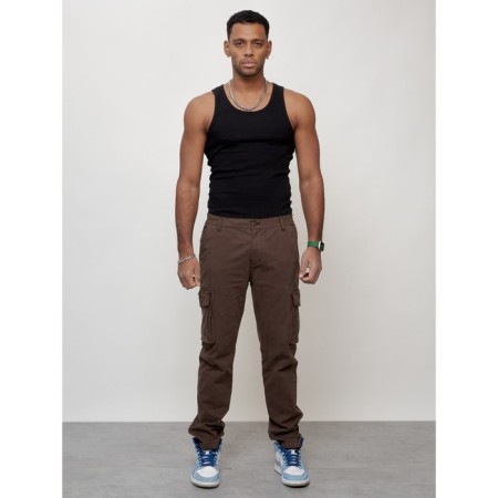 Cargo jeans men, size 44, brown color-5