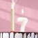 Candle in the cake "Face + Fountain", number "7", pearl, 6.5 cm