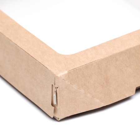 The box is folding, with a window, craft, 15 x 15 x 4 cm-2