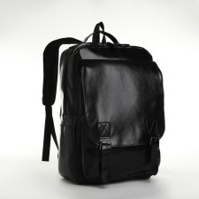 City backpack on a zipper, black color