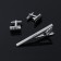 Set of male "cufflink + tie clip" quartet, silver color